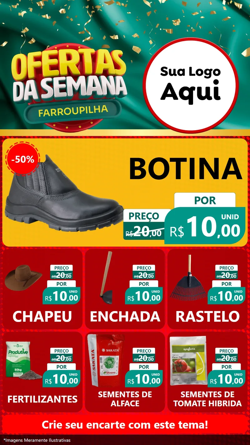 Modelo de Rede Social para Stories com o tema Ofertas da Semana Farroupilha para Agropecuária