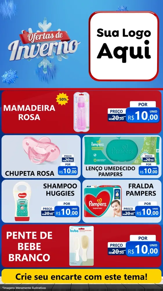 Modelo de TV para TV Vertical com o tema Ofertas de Inverno para Bebês