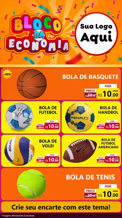 Modelo de TV para TV Vertical com o tema Bloco da Economia para Artigos Esportivos