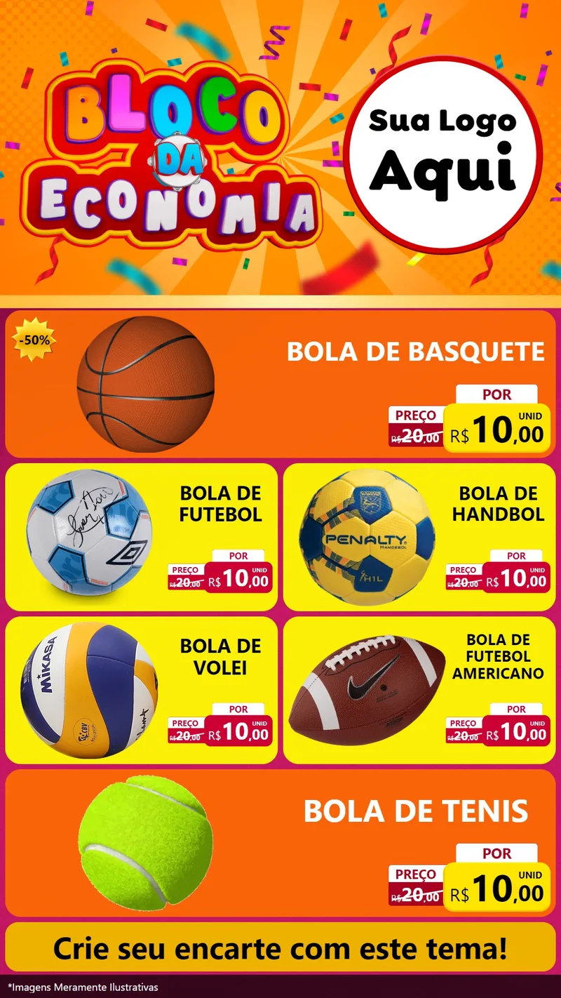 Modelo de TV para TV Vertical com o tema Bloco da Economia para Artigos Esportivos