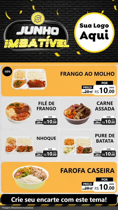 Modelo de TV para TV Vertical com o tema Junho Imbatível para Restaurante