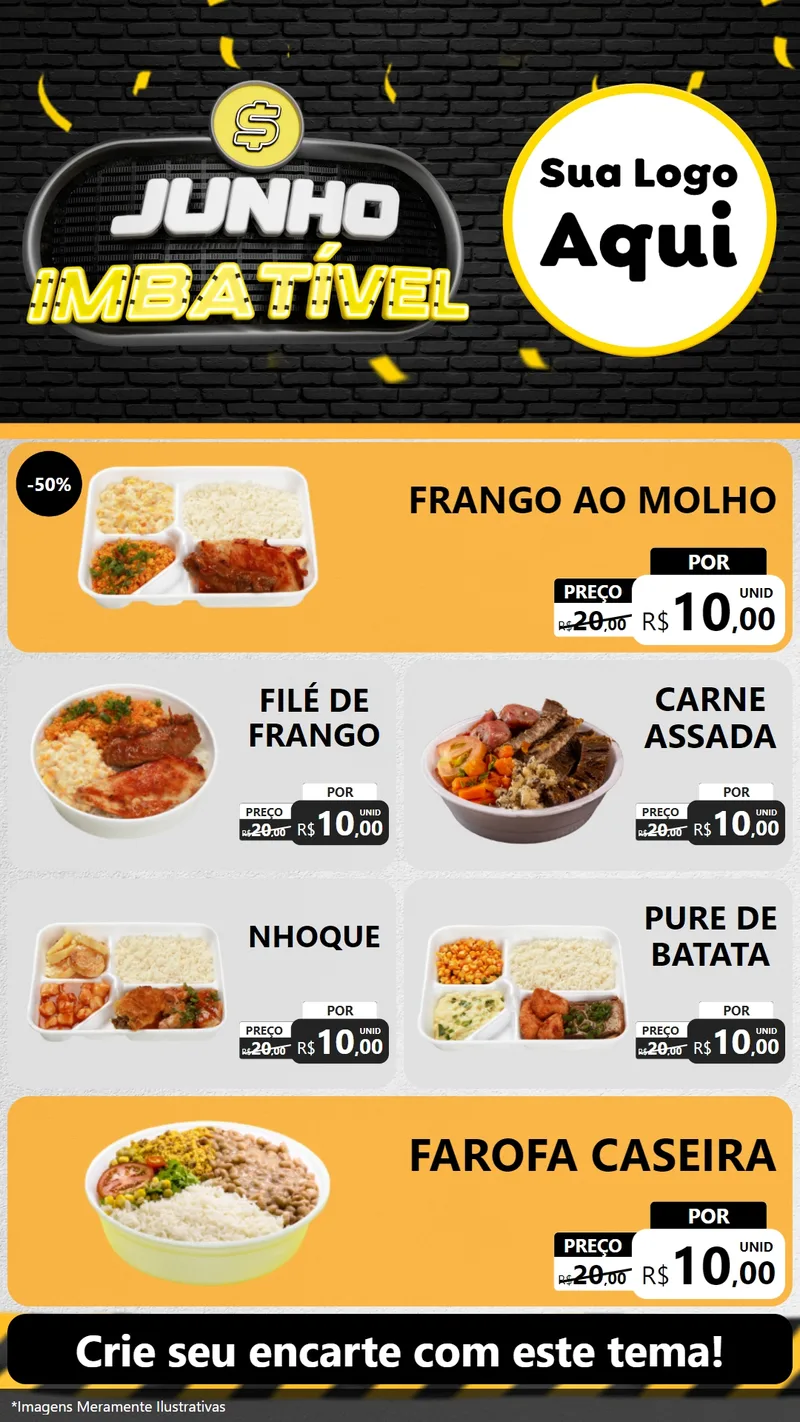 Modelo de TV para TV Vertical com o tema Junho Imbatível para Restaurante