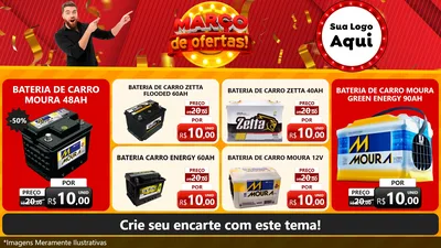Modelo de TV para TV Horizontal com o tema Março de Ofertas! para Baterias Elétricas
