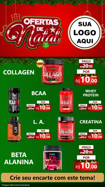 Modelo de TV para TV Vertical com o tema Ofertas de Natal para Suplementos alimentares