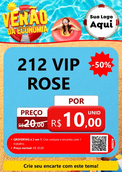 Modelo de Cartaz para Cartaz A4 Vertical com o tema Verão da Economia para Perfumes