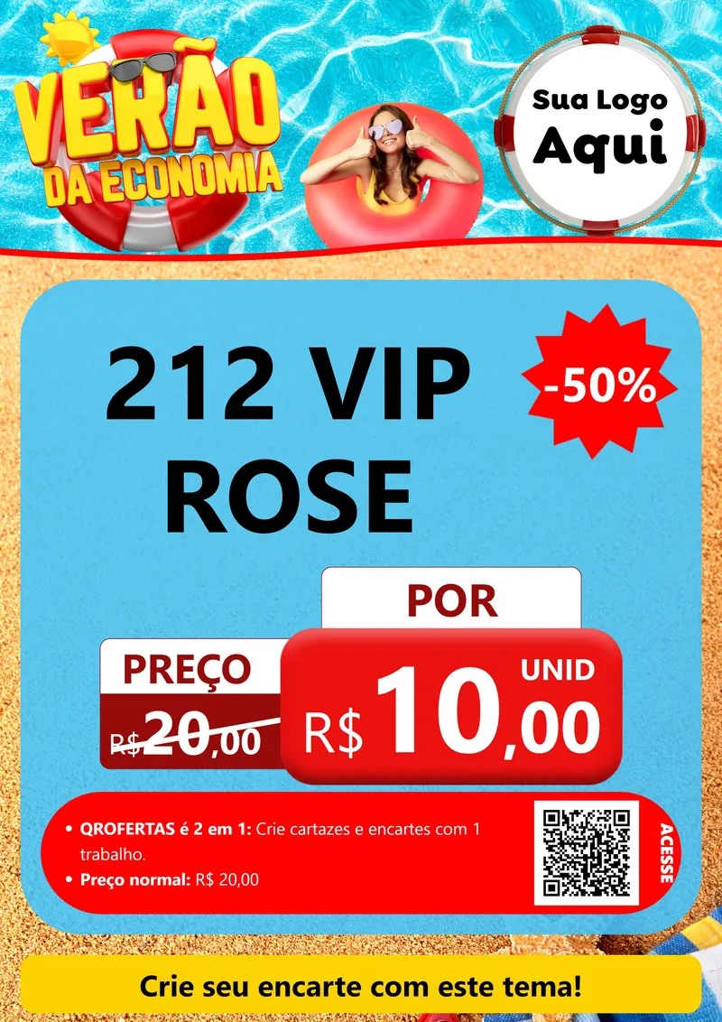 Modelo de Cartaz para Cartaz A4 Vertical com o tema Verão da Economia para Perfumes