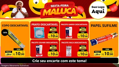 Modelo de TV para TV Horizontal com o tema Sexta-feira Maluca para Embalagens