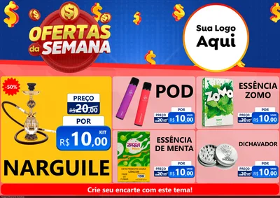 Modelo de Encarte para Encarte A4 Horizontal com o tema Ofertas Da Semana para Tabacaria