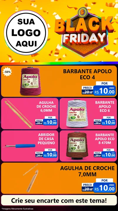 Modelo de TV para TV Vertical com o tema Black Friday para Armarinho e Aviamentos