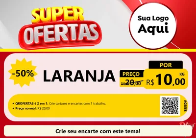 Modelo de Cartaz para Cartaz A4 Horizontal com o tema Super Ofertas para Hortifrúti