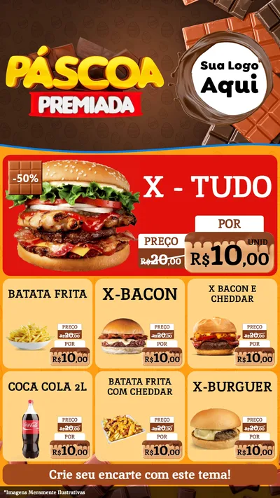 Modelo de Rede Social para Stories com o tema Páscoa Premiada para Hamburgueria