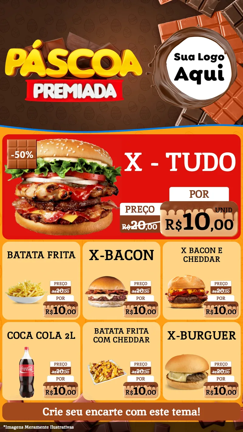 Modelo de Rede Social para Stories com o tema Páscoa Premiada para Hamburgueria