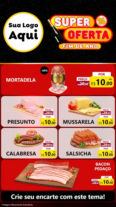 Modelo de TV para TV Vertical com o tema Super Oferta Fim de Ano para Frios e Laticínios