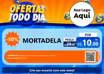 Modelo de Cartaz para Cartaz A4 Horizontal com o tema Ofertas Todo Dia para Frios e Laticínios