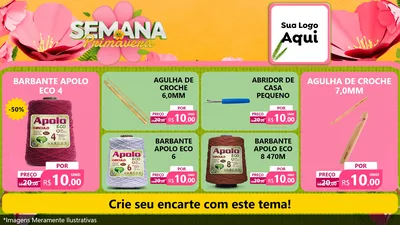 Modelo de TV para TV Horizontal com o tema Semana da Primavera para Armarinho e Aviamentos