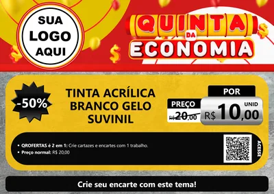 Modelo de Cartaz para Cartaz A4 Horizontal com o tema Quinta da Economia para Tintas e Ferramentas