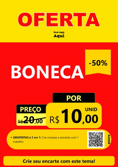 Modelo de Cartaz para Cartaz A4 Vertical com o tema OFERTA - Vermelho Cartaz para Brinquedos