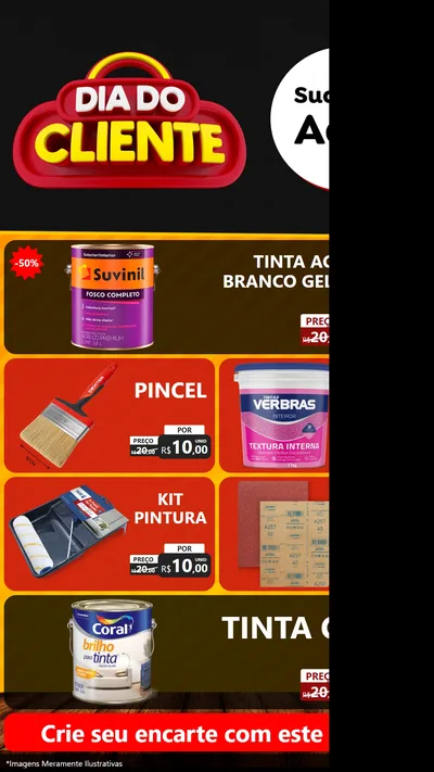 Modelo de TV para TV Vertical com o tema Dia do Cliente para Tintas e Ferramentas