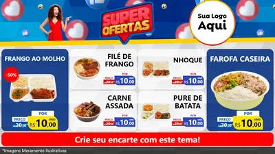 Modelo de TV para TV Horizontal com o tema Super Ofertas para Restaurante