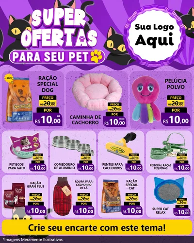 Modelo de Rede Social para Feed Instagram com o tema Super Ofertas Para Seu Pet para Pet Shop