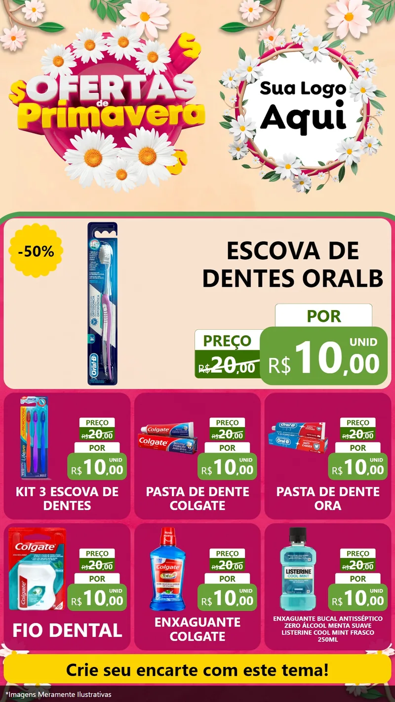 Modelo de Rede Social para Stories com o tema Ofertas de Primavera para Higiene Pessoal