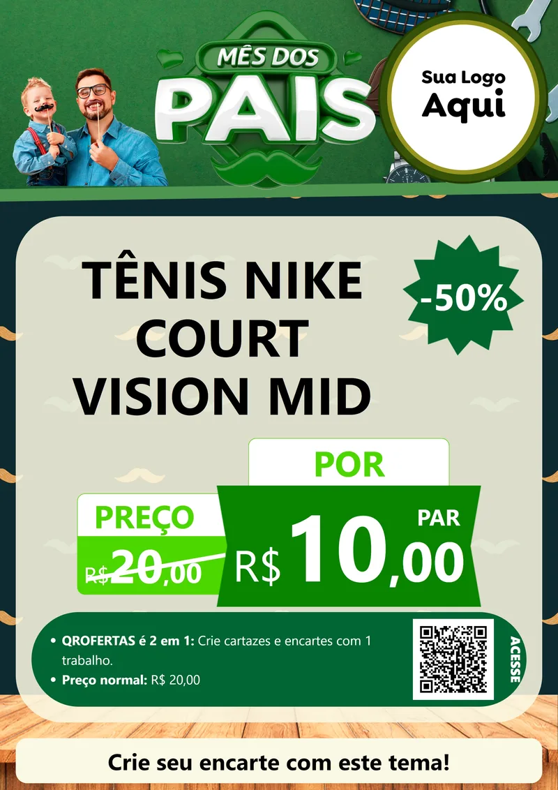 Modelo de Cartaz para Cartaz A4 Vertical com o tema Mês dos Pais para Calçados