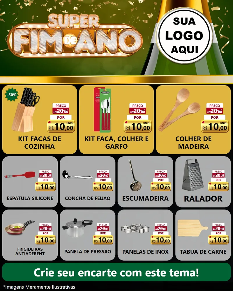 Modelo de Rede Social para Feed Instagram com o tema Super Fim de Ano para Utilidades Domésticas