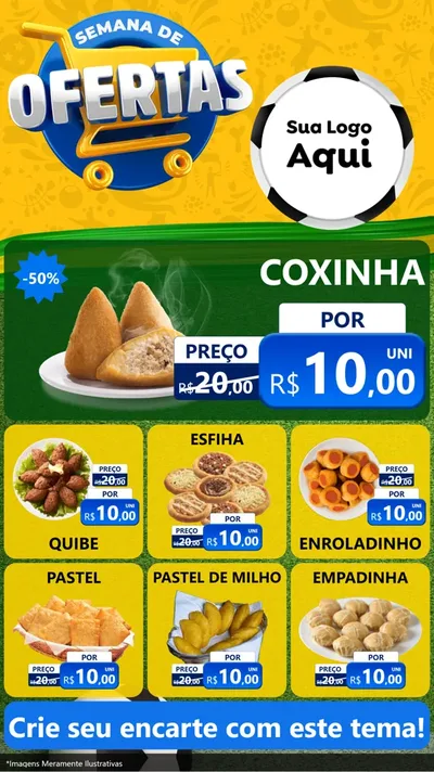 Modelo de Rede Social para Stories com o tema Semana de Ofertas - Copa para Salgadaria