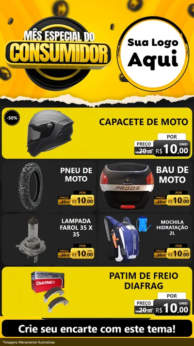 Modelo de TV para TV Vertical com o tema Mês Especial do Consumidor para Moto peças