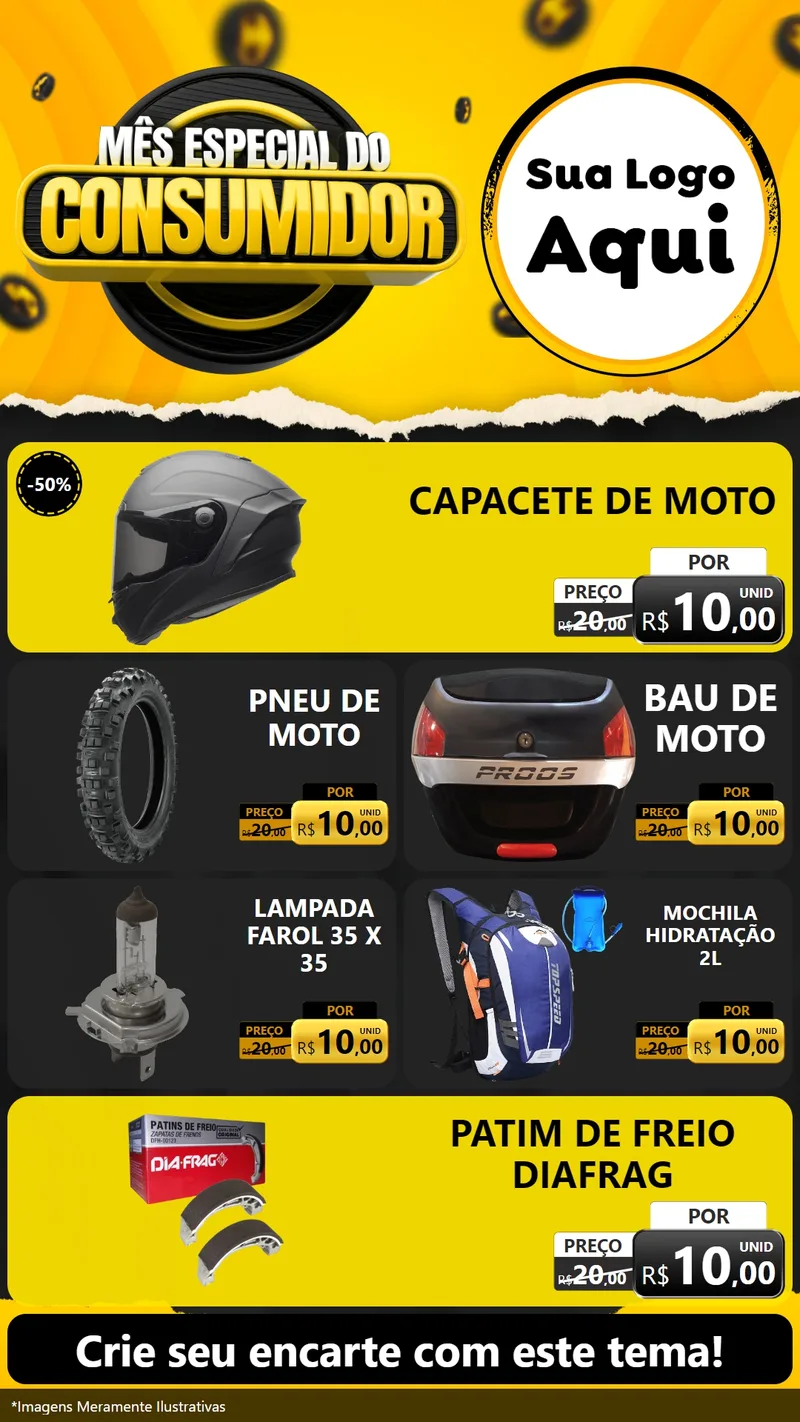 Modelo de TV para TV Vertical com o tema Mês Especial do Consumidor para Moto peças