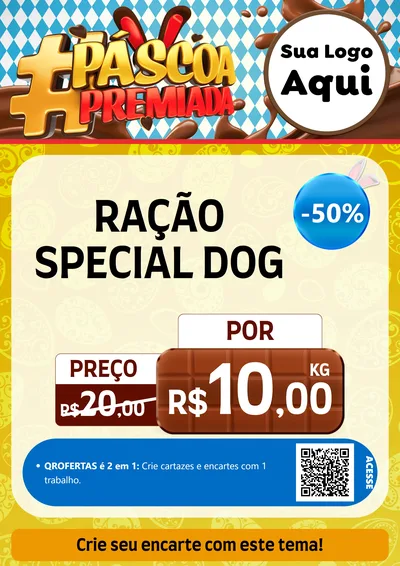 Modelo de Cartaz para Cartaz A4 Vertical com o tema Páscoa Premiada para Pet Shop