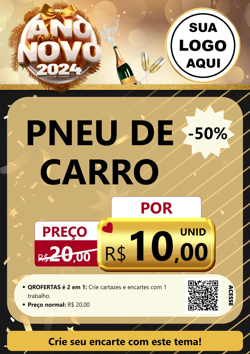 Modelo de Cartaz para Cartaz A4 Vertical com o tema Feliz Ano Novo 2027 para Auto peças