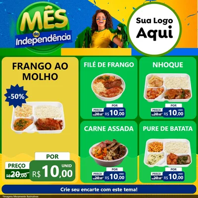 Modelo de Rede Social para Feed Facebook com o tema Mês da Independência para Restaurante