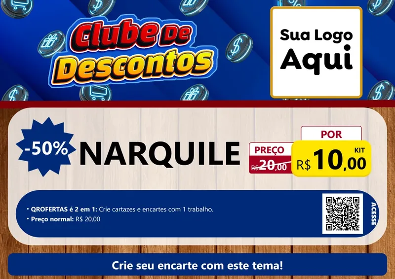 Modelo de Cartaz para Cartaz A4 Horizontal com o tema Clube de Descontos para Tabacaria