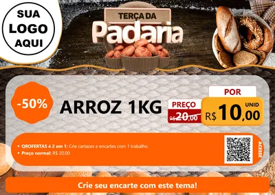 Modelo de Cartaz para Cartaz A4 Horizontal com o tema Terça da Padaria