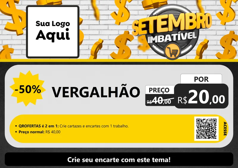 Modelo de Cartaz para Cartaz A4 Horizontal com o tema Setembro Imbatível para Ferragens
