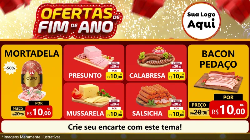 Modelo de TV para TV Horizontal com o tema Ofertas de Fim de Ano para Frios e Laticínios