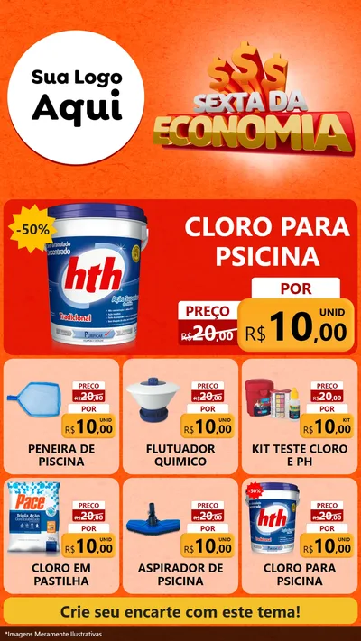 Modelo de Rede Social para Stories com o tema Sexta da Economia para Produtos para Piscina