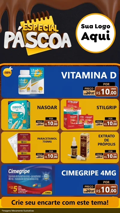 Modelo de TV para TV Vertical com o tema Especial Páscoa para Farmácia