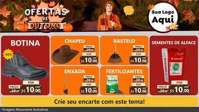 Modelo de TV para TV Horizontal com o tema Ofertas de Outono para Agropecuária