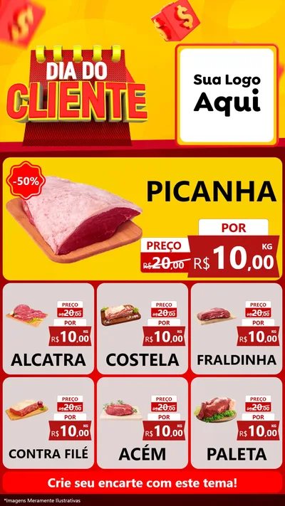 Modelo de Rede Social para Stories com o tema Dia do Cliente para Açougue