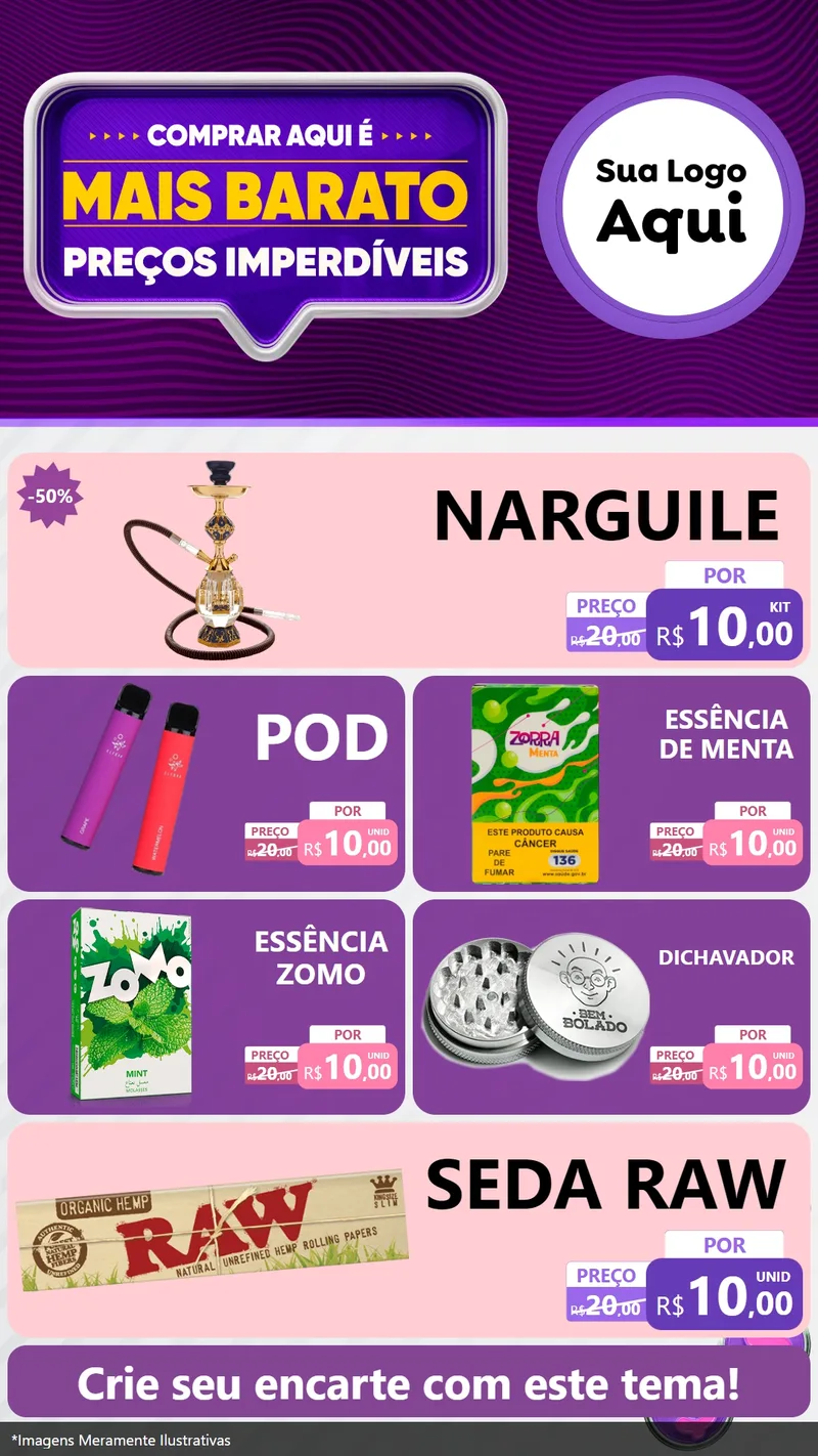 Modelo de TV para TV Vertical com o tema Mais Barato para Tabacaria