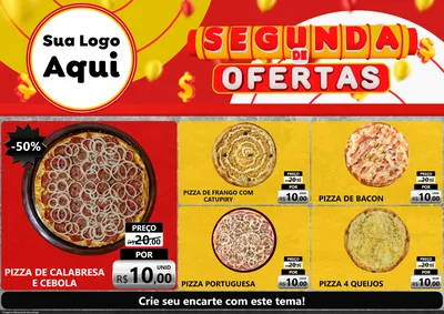 Modelo de Encarte para Encarte A4 Horizontal com o tema Segunda de Ofertas para Pizzaria