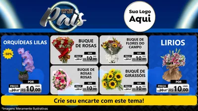 Modelo de TV para TV Horizontal com o tema Sorteio Dia Dos Pais para Floricultura e jardim