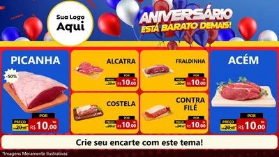 Modelo de TV para TV Horizontal com o tema Aniversário para Açougue