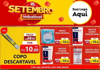 Modelo de Encarte para Encarte A4 Horizontal com o tema Setembro Imbatível para Embalagens