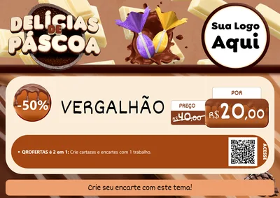 Modelo de Cartaz para Cartaz A4 Horizontal com o tema Delícias de Páscoa para Ferragens