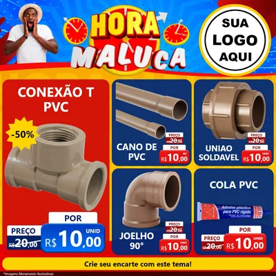 Modelo de Rede Social para Feed Facebook com o tema Hora Maluca para Tubos e conexões