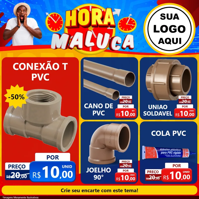 Modelo de Rede Social para Feed Facebook com o tema Hora Maluca para Tubos e conexões