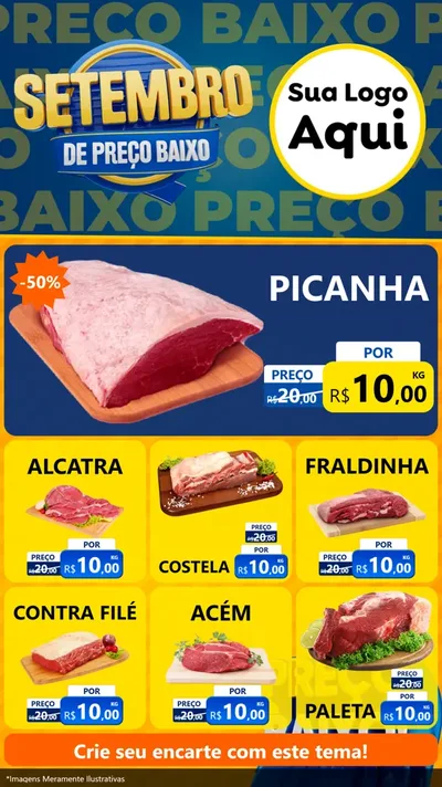 Modelo de Rede Social para Stories com o tema Setembro De Preço Baixo para Açougue